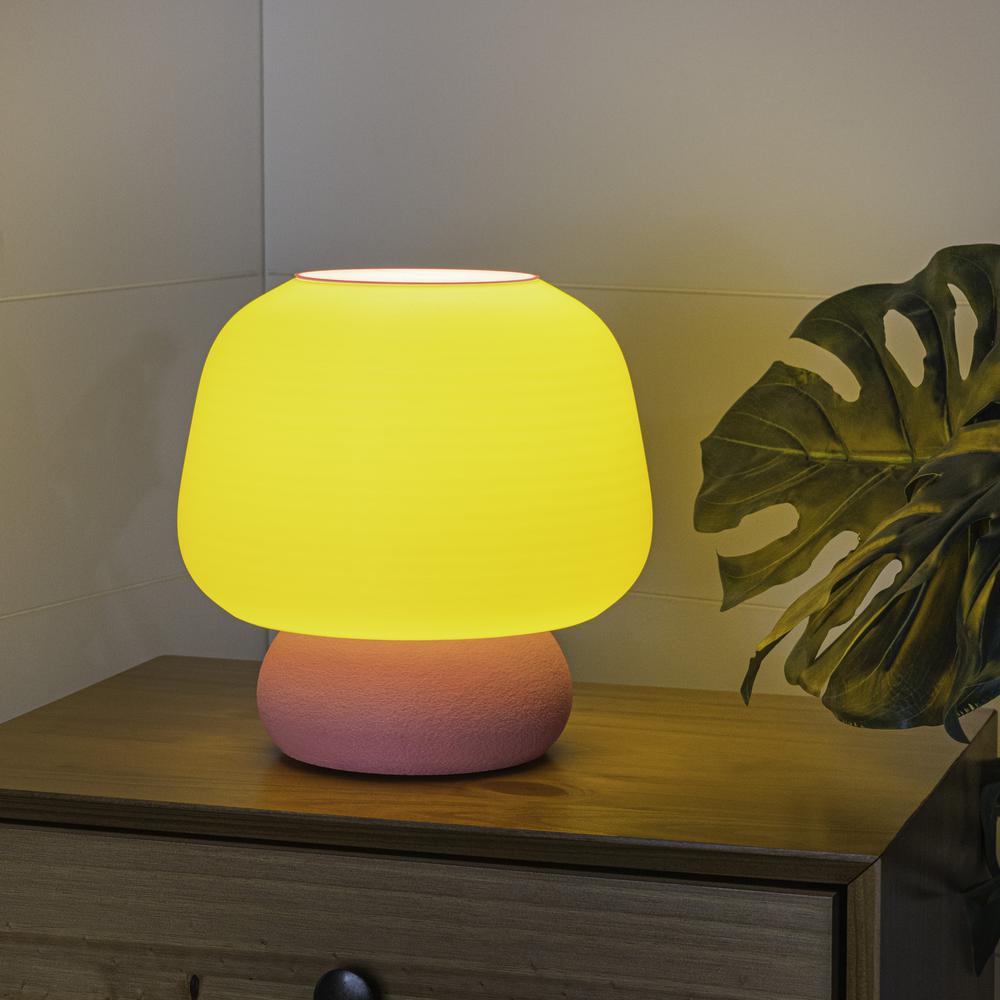 Plant-Based Pla 3D Printed Dimmable Led Table Lamp, Yellow/Hot. Picture 4