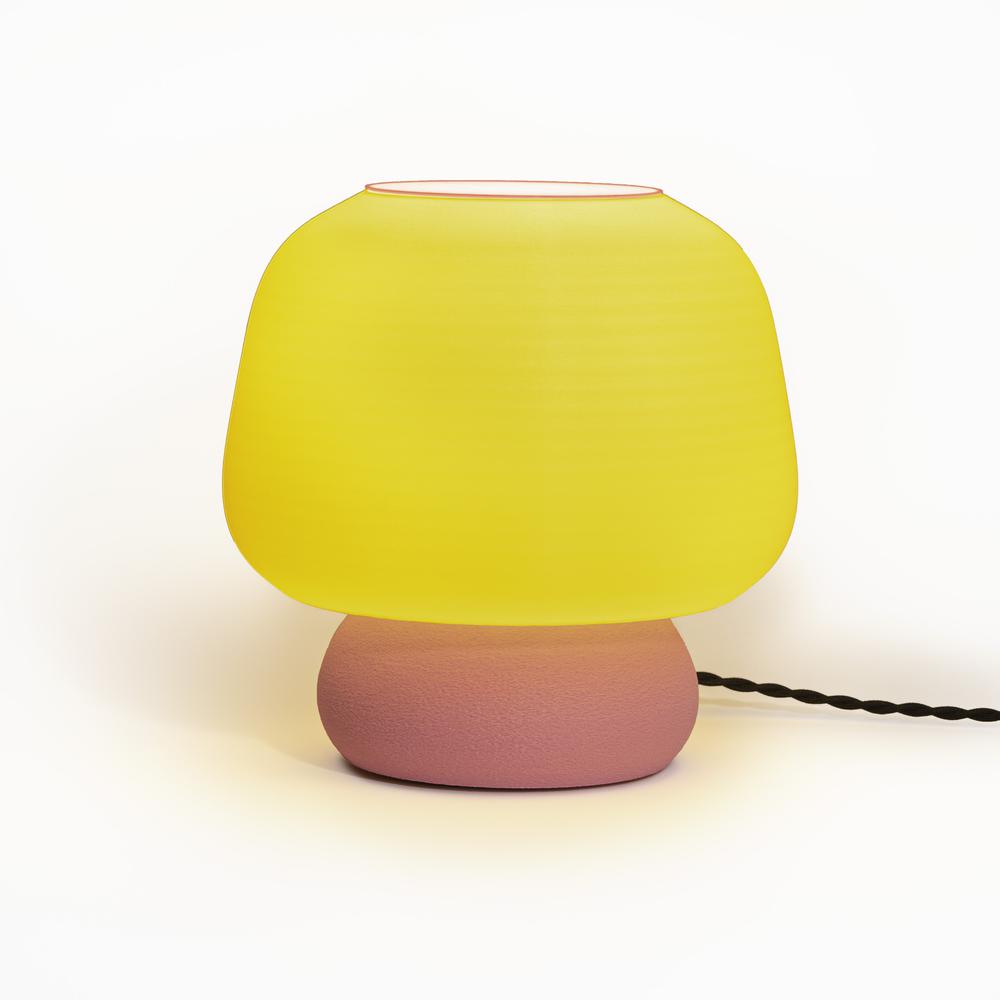 Plant-Based Pla 3D Printed Dimmable Led Table Lamp, Yellow/Hot. Picture 1