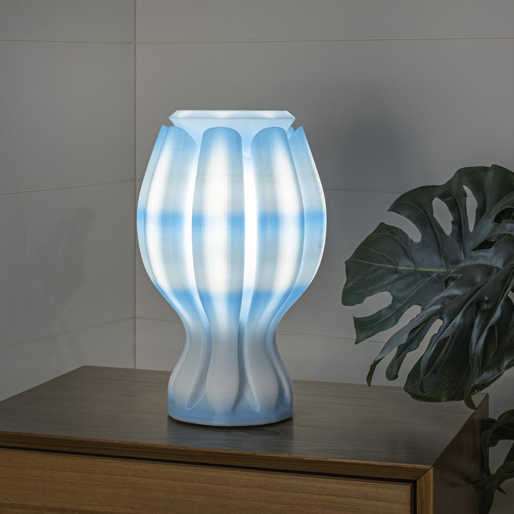Flower Tropical Coastal Plant-Based PLA 3D Printed Dimmable LED Table Lamp. Picture 4