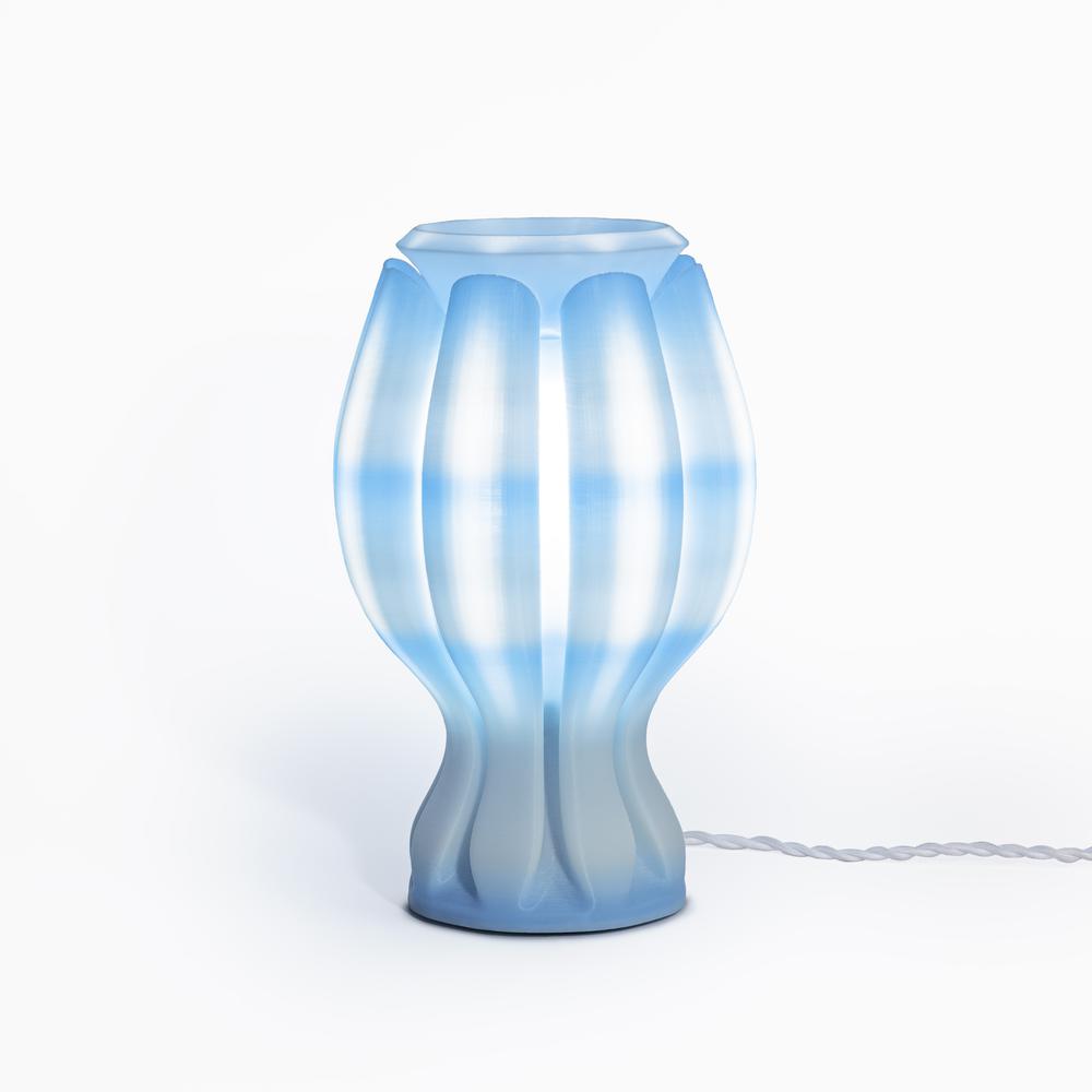 Flower Tropical Coastal Plant-Based PLA 3D Printed Dimmable LED Table Lamp. Picture 1