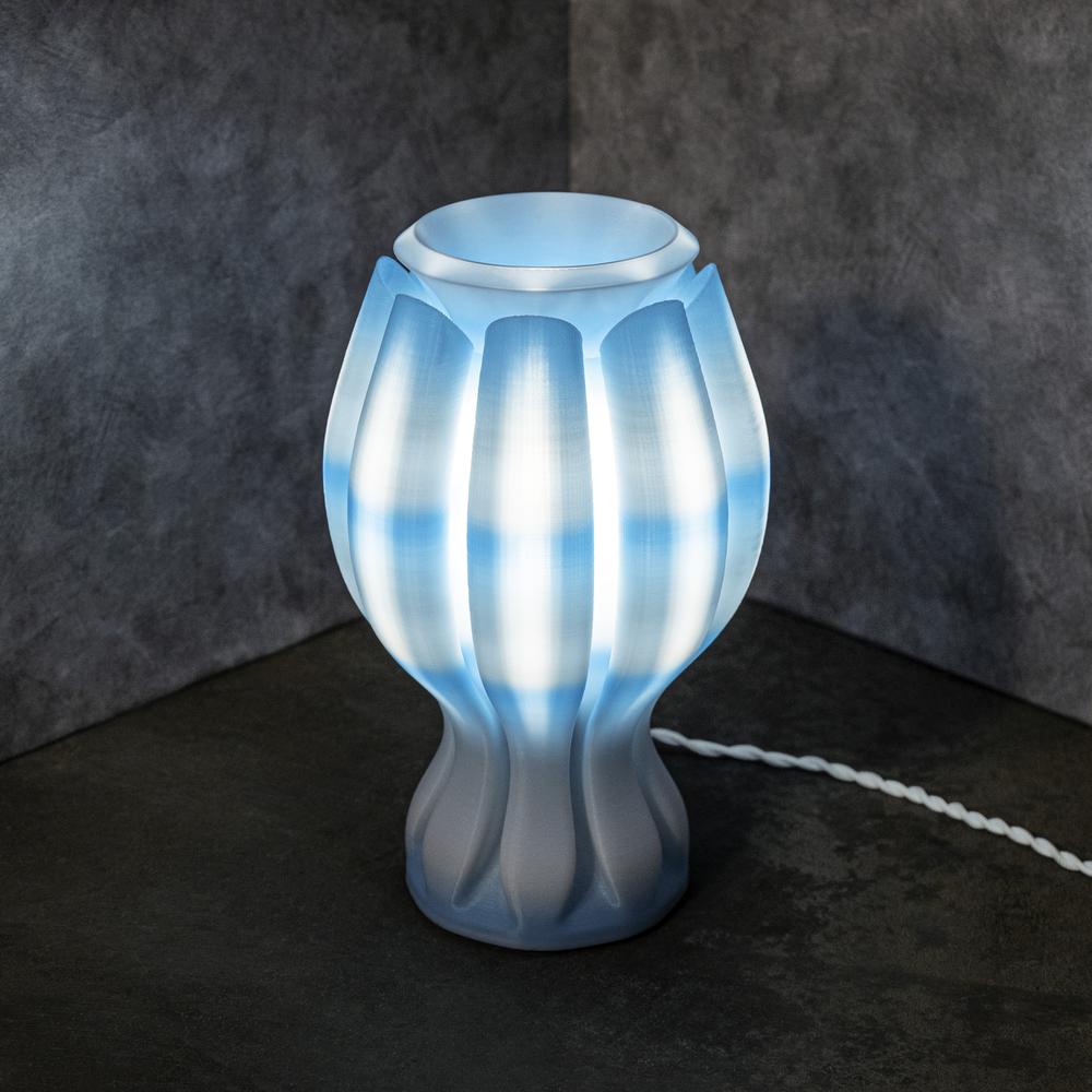 Flower Tropical Coastal Plant-Based PLA 3D Printed Dimmable LED Table Lamp. Picture 3