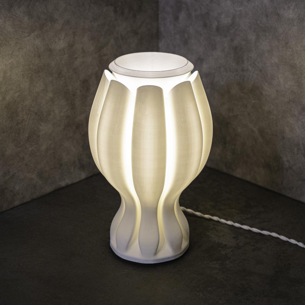 Flower Tropical Coastal Plant-Based PLA 3D Printed Dimmable LED Table Lamp. Picture 3