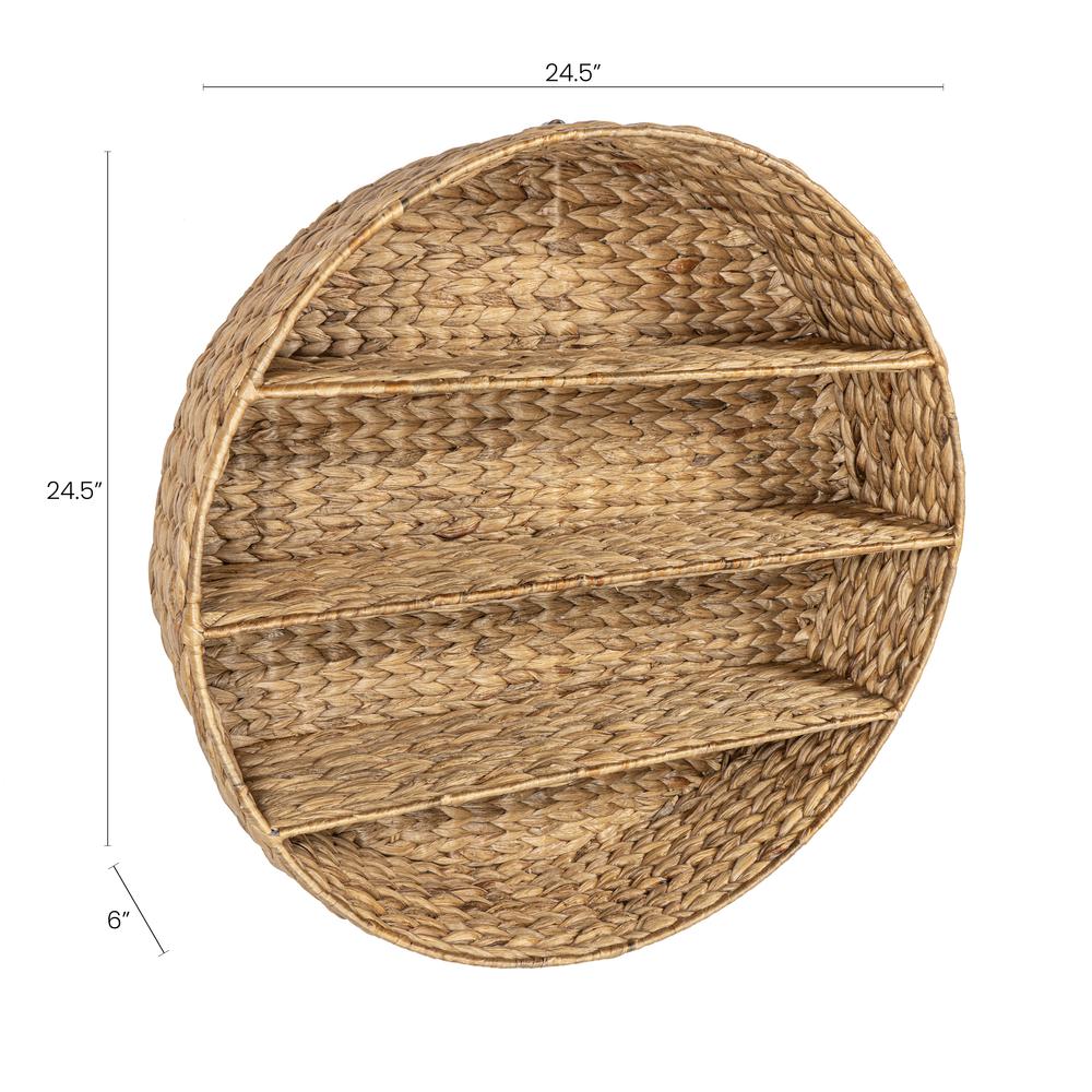 Annulus 3-Shelf Circular Handwoven Hyacinth Wall Rack. Picture 6