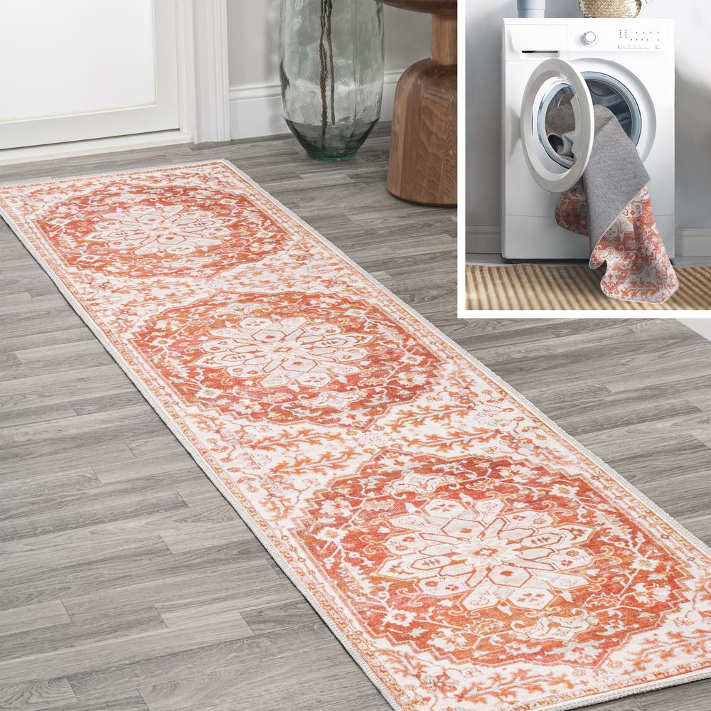Asa Ornate Medallion Washable Indoor/Outdoor Area Rug. Picture 8