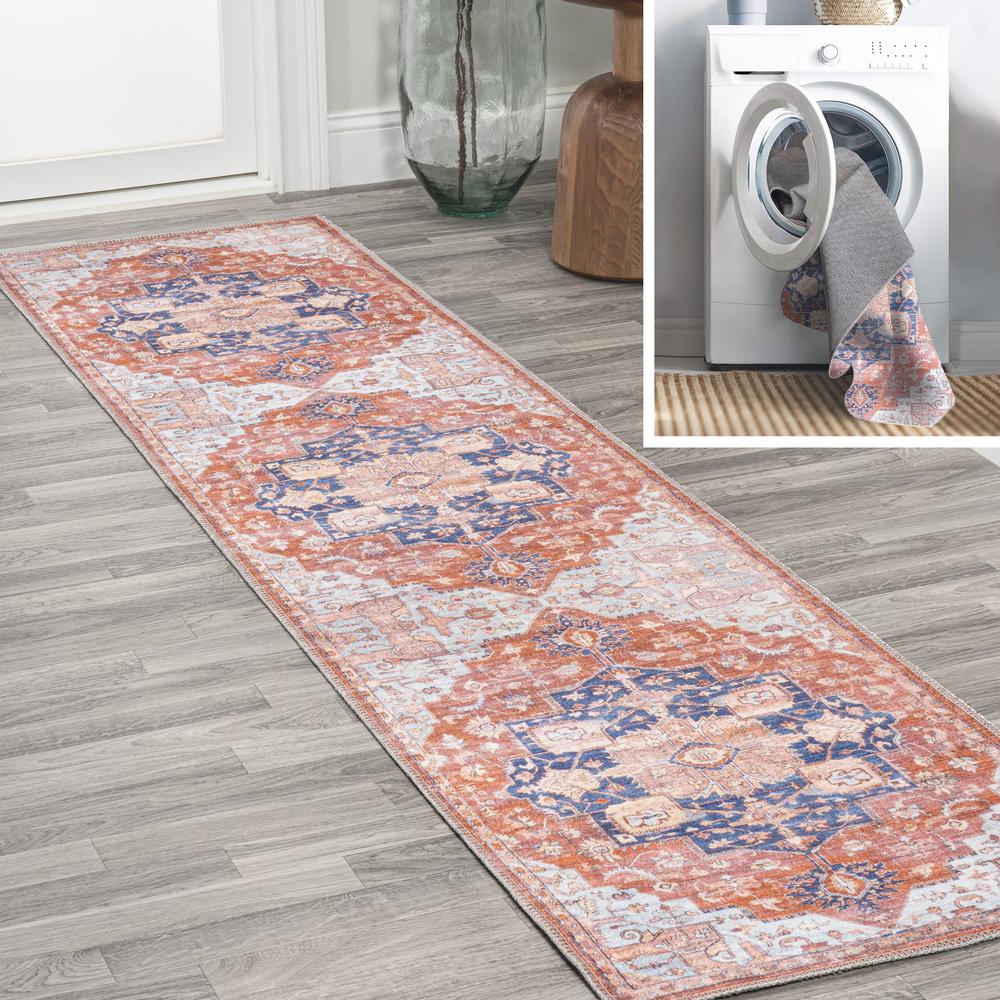 Maris Ornate Medallion Washable Indoor/Outdoor Area Rug. Picture 8