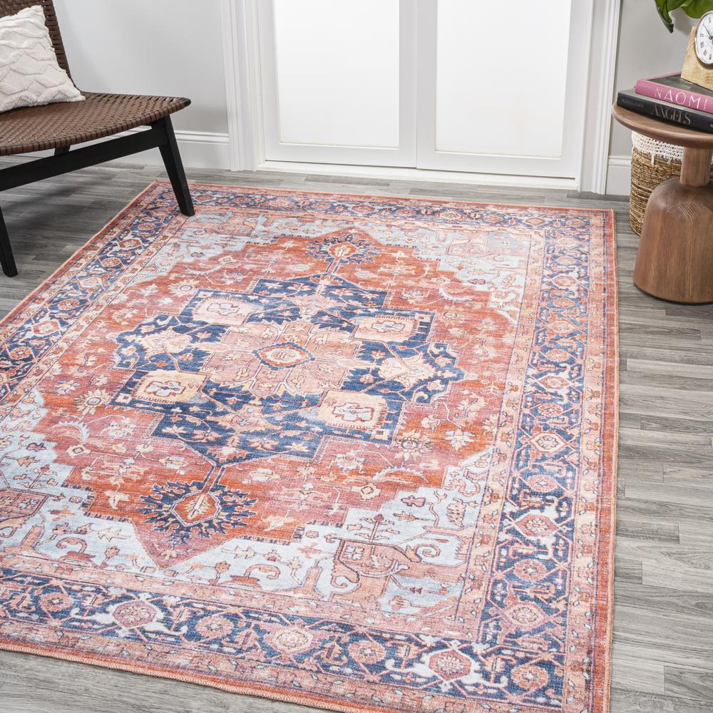 Maris Ornate Medallion Washable Indoor/Outdoor Area Rug. Picture 3