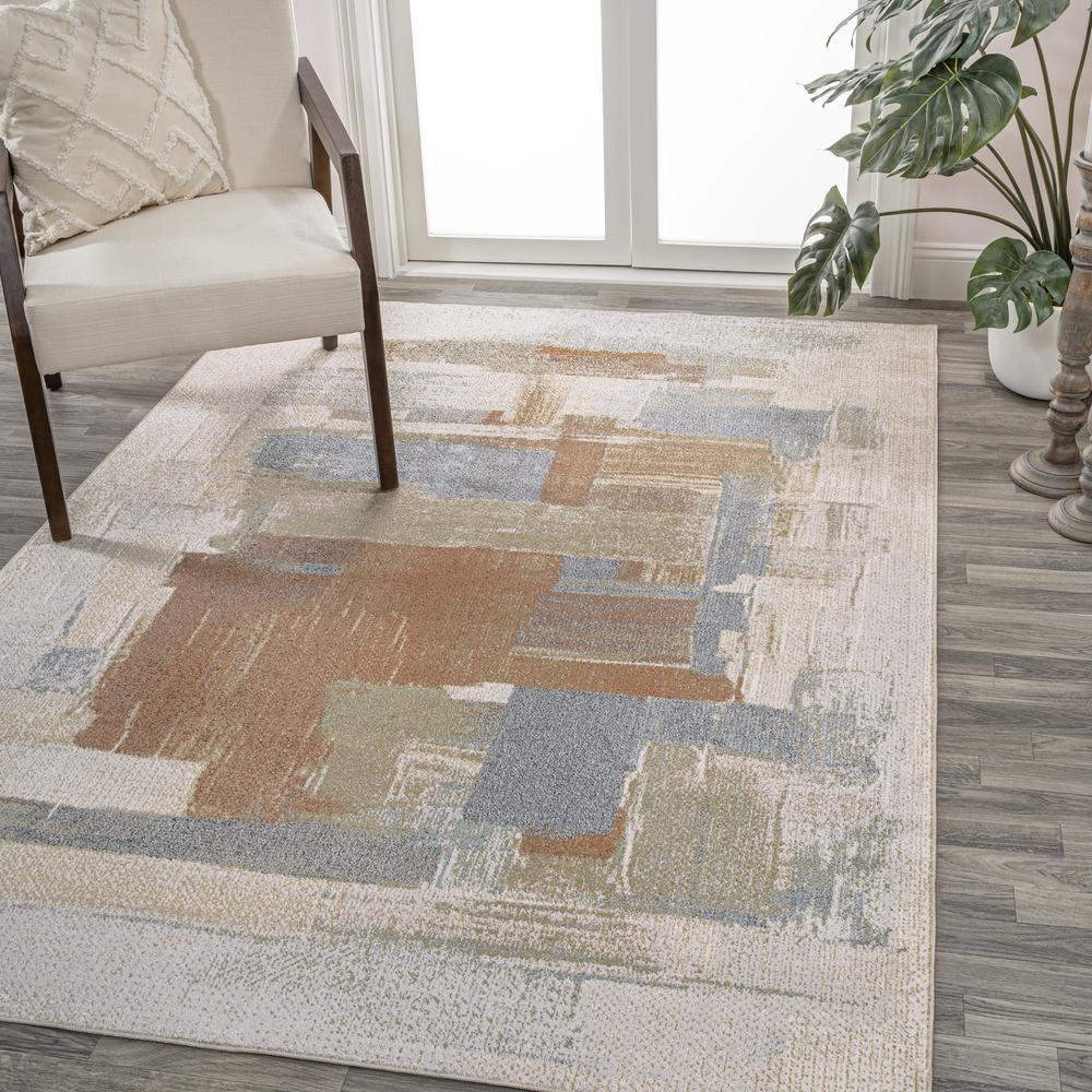 Weaver Abstract Coastal Watercolor Machine-Washable Area Rug. Picture 7