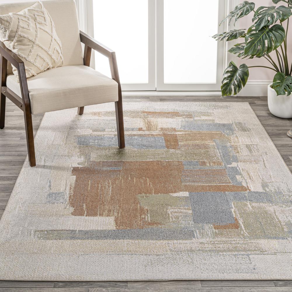 Weaver Abstract Coastal Watercolor Machine-Washable Area Rug. Picture 8