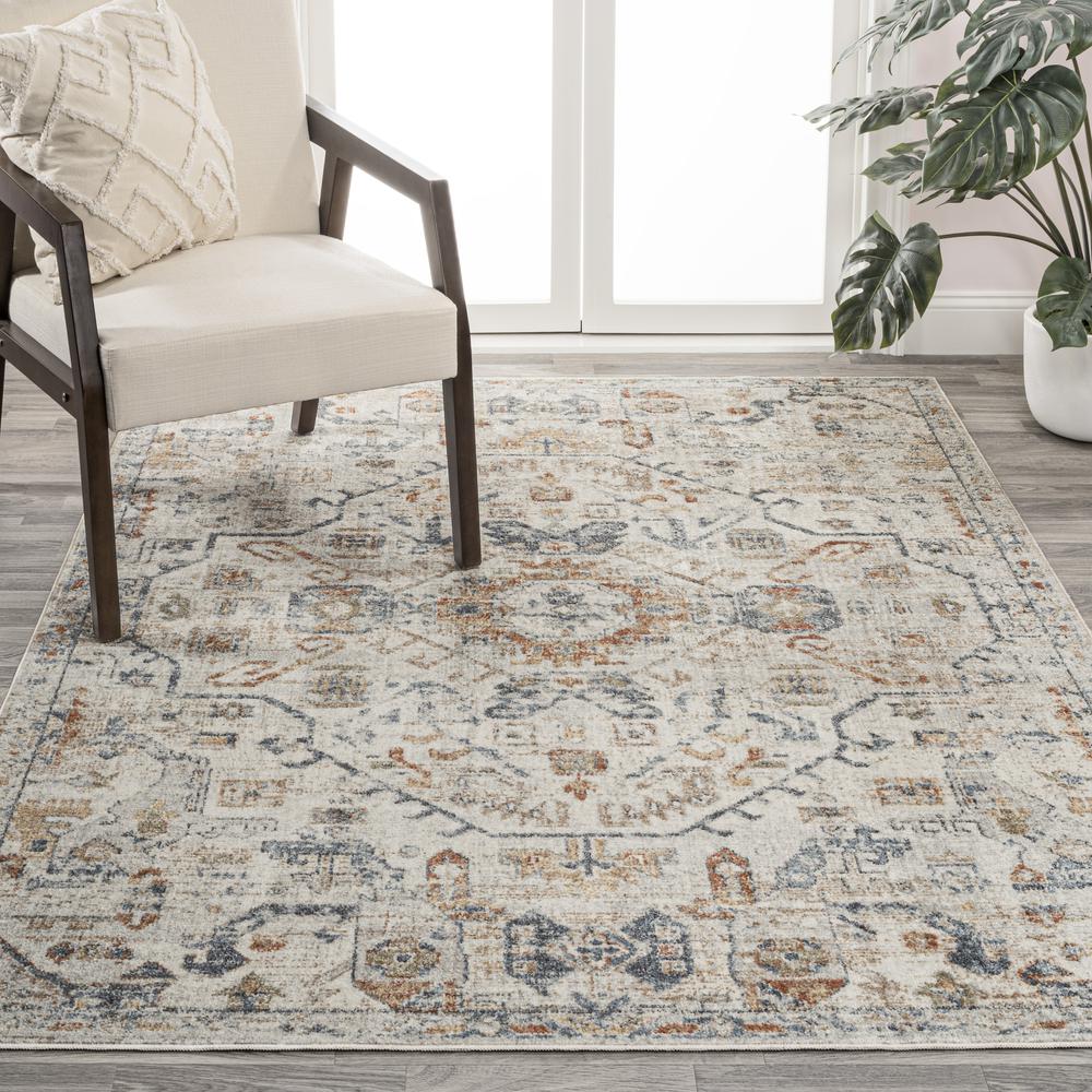 Shaemus Bohemian Medallion Low-Pile Machine-Washable Area Rug. Picture 8