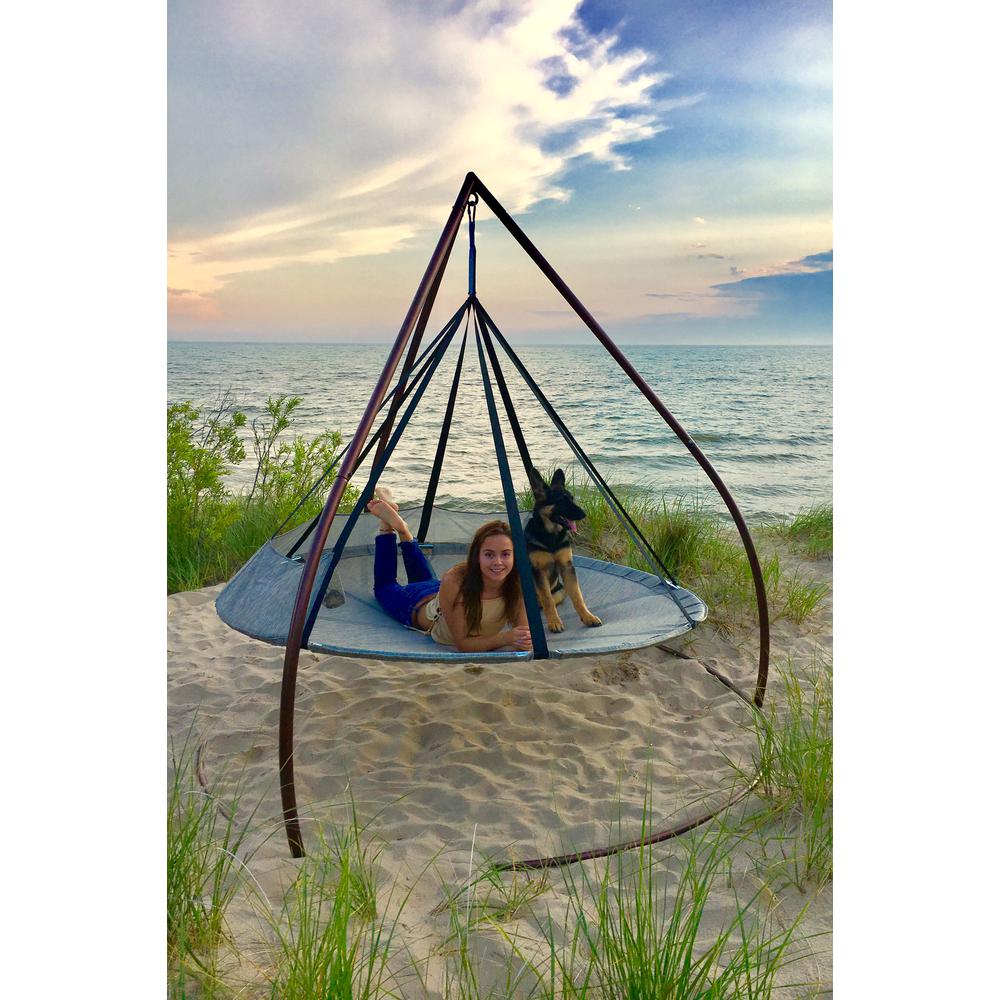 7ft dia Hammock Flying Saucer Hanging Chair Set W/ Stand. Picture 2