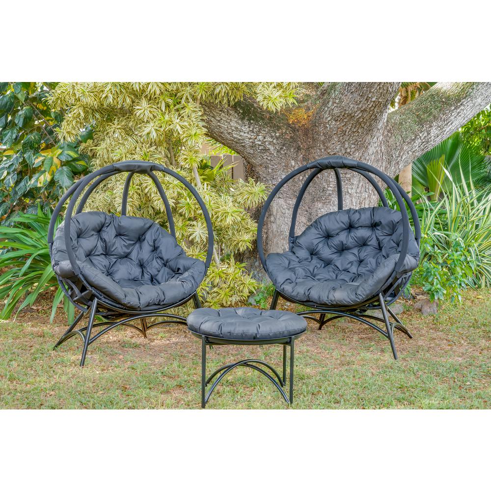 Cozy Ball Chair Conversation Set in Overland Black. Picture 3