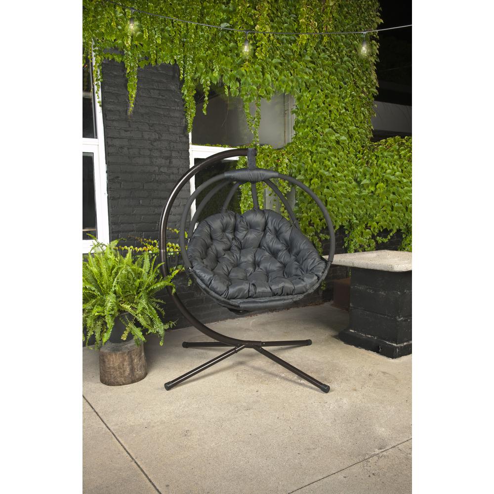 Hanging Ball Chair w/ Stand - Overland Black. Picture 4