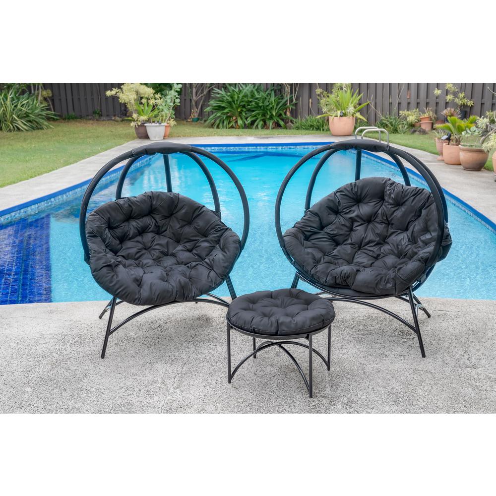 Cozy Ball Chair Conversation Set in Overland Black. Picture 2