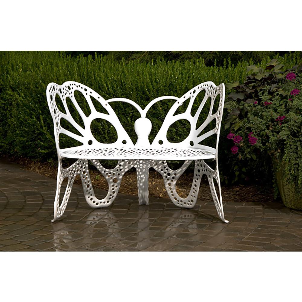 Butterfly Bench White. Picture 2