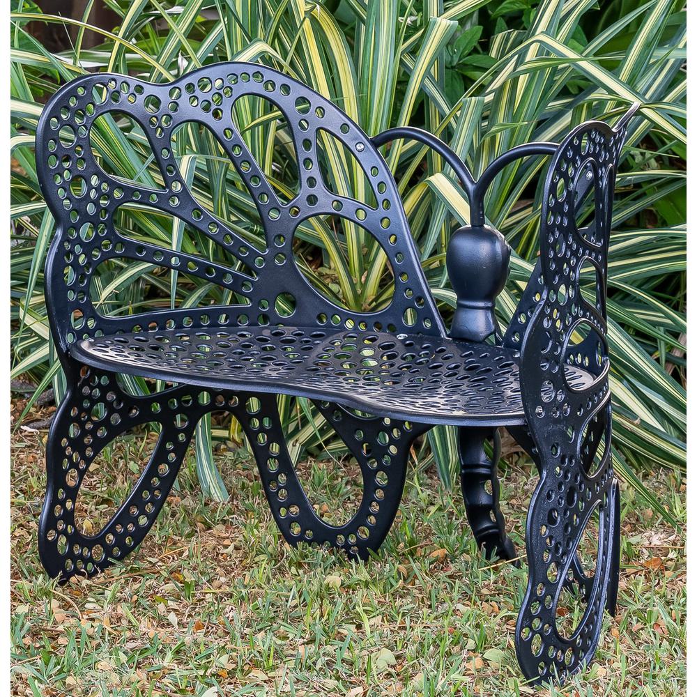 Butterfly Bench Black. Picture 2