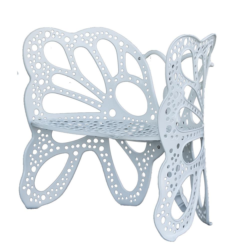 Butterfly Bench White. Picture 1