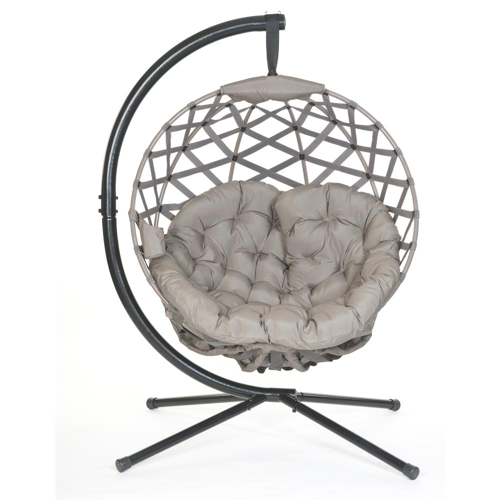 Hanging Ball Chair w/ Stand - Crossweave. Picture 1