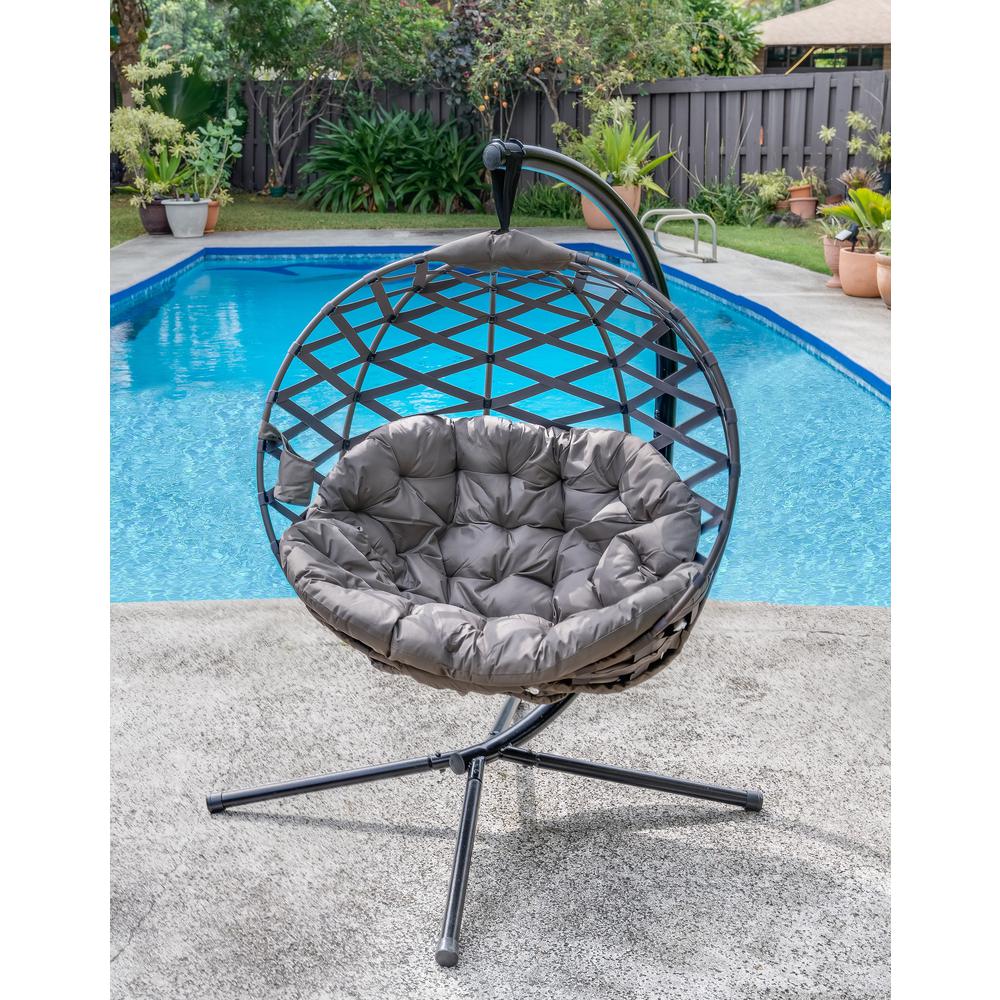 Hanging Ball Chair w/ Stand - Crossweave. Picture 2