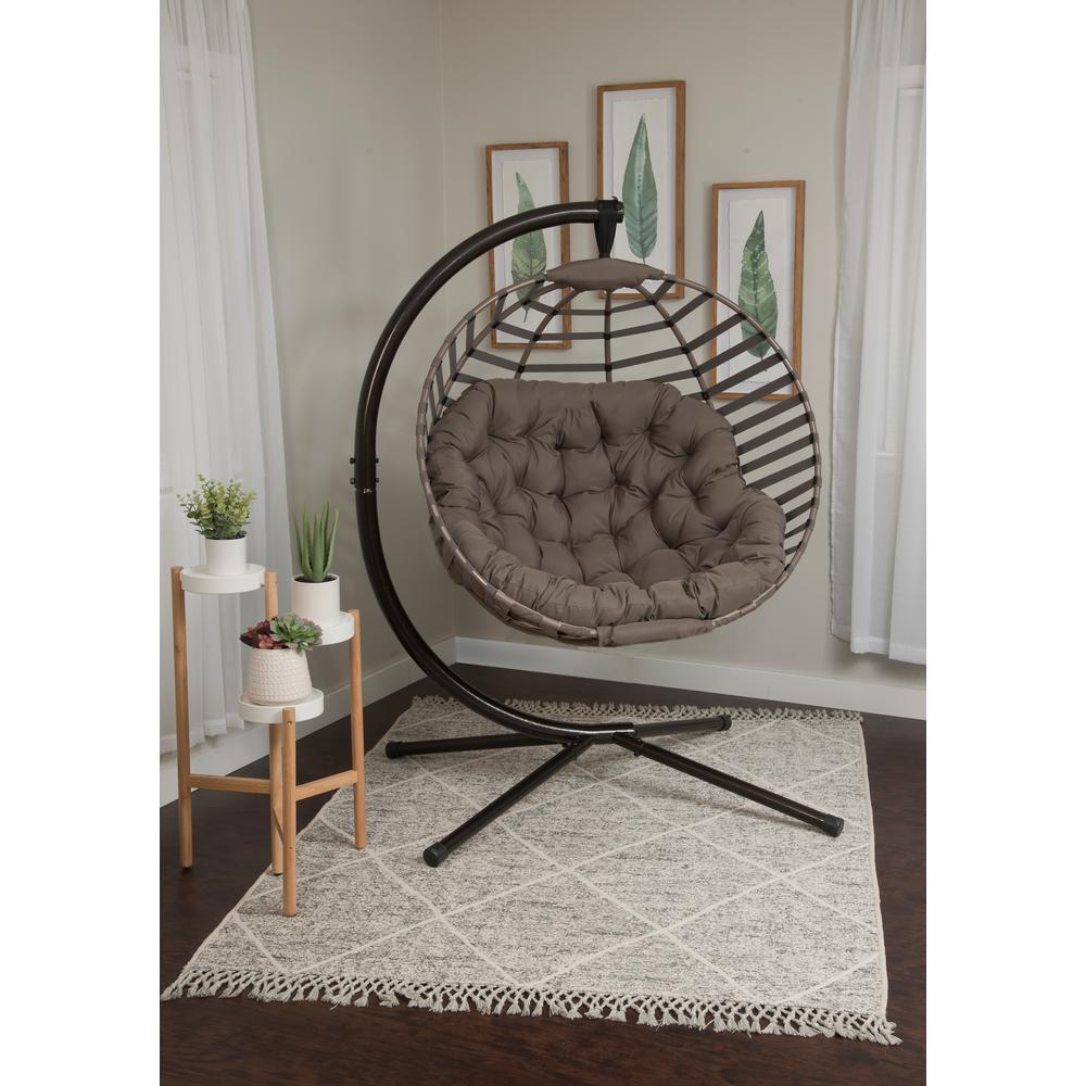 Hanging Ball Chair w/ Stand - Modern Sand. Picture 2