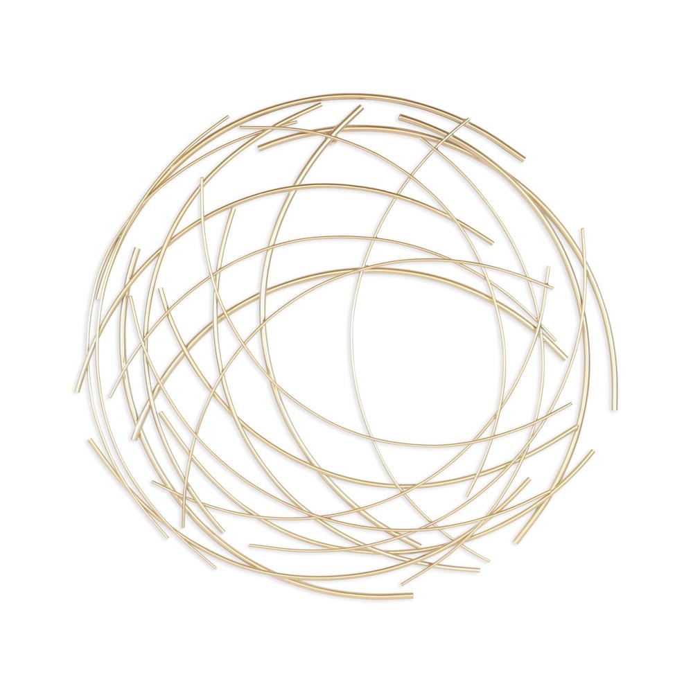 Denine Large Gold Abstract Round Wall Art. Picture 1