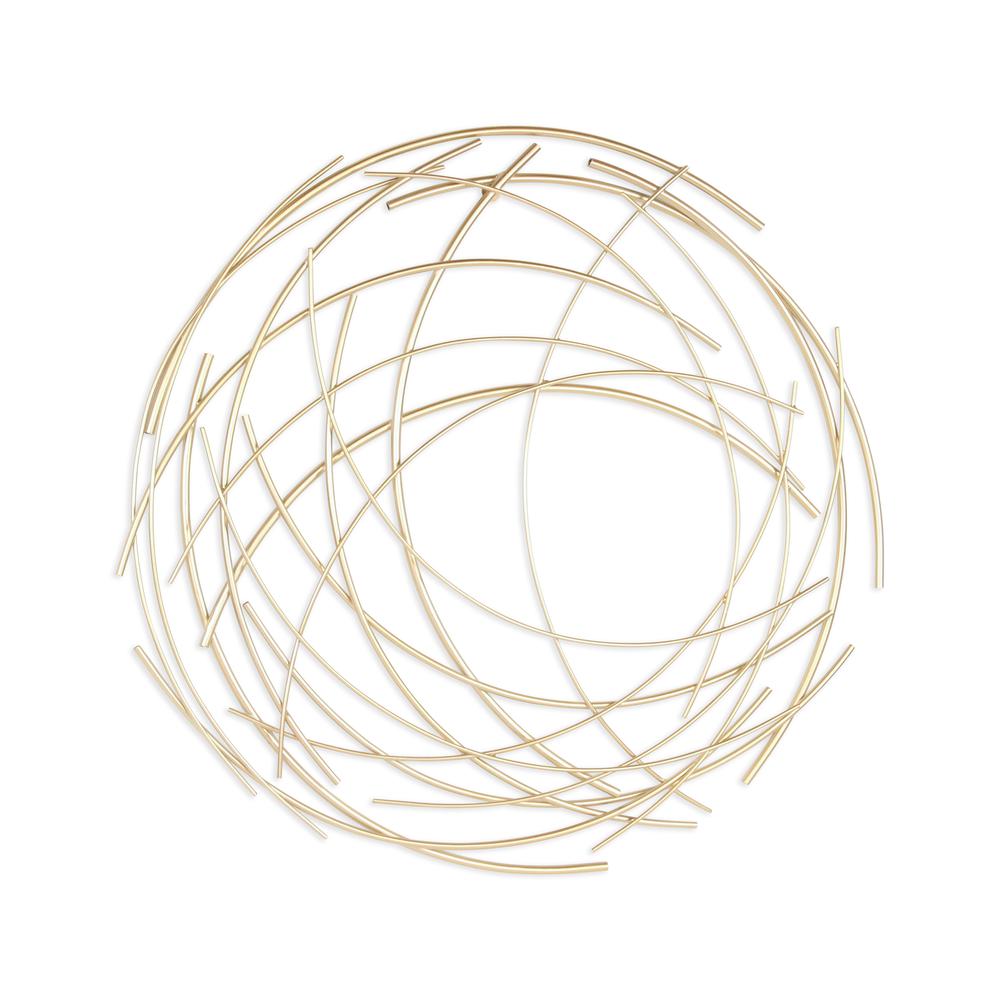 Denine Large Gold Abstract Round Wall Art. Picture 2