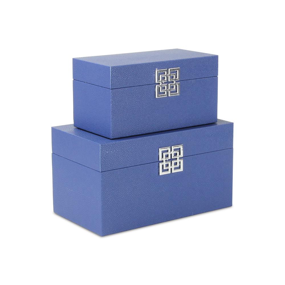 Galena "Double Happiness" Navy Blue Shagreen Box Set. Picture 1