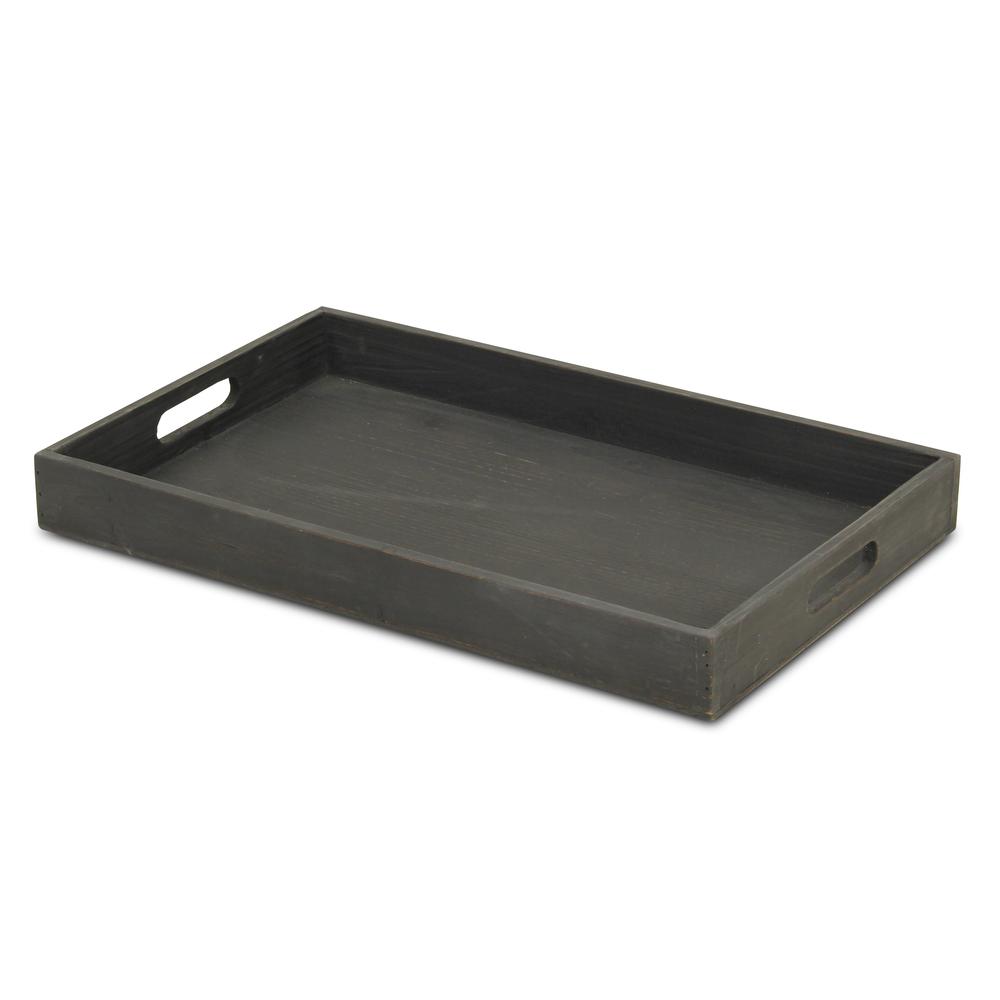 Ena Black Wood Table Tray. Picture 2