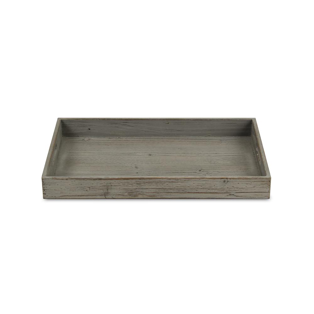 Ena Gray-washed Wood Table Tray. Picture 3