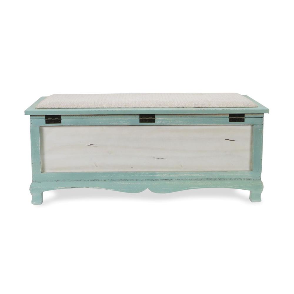 Shabby Bench Chest with Seat Cushion. Picture 7