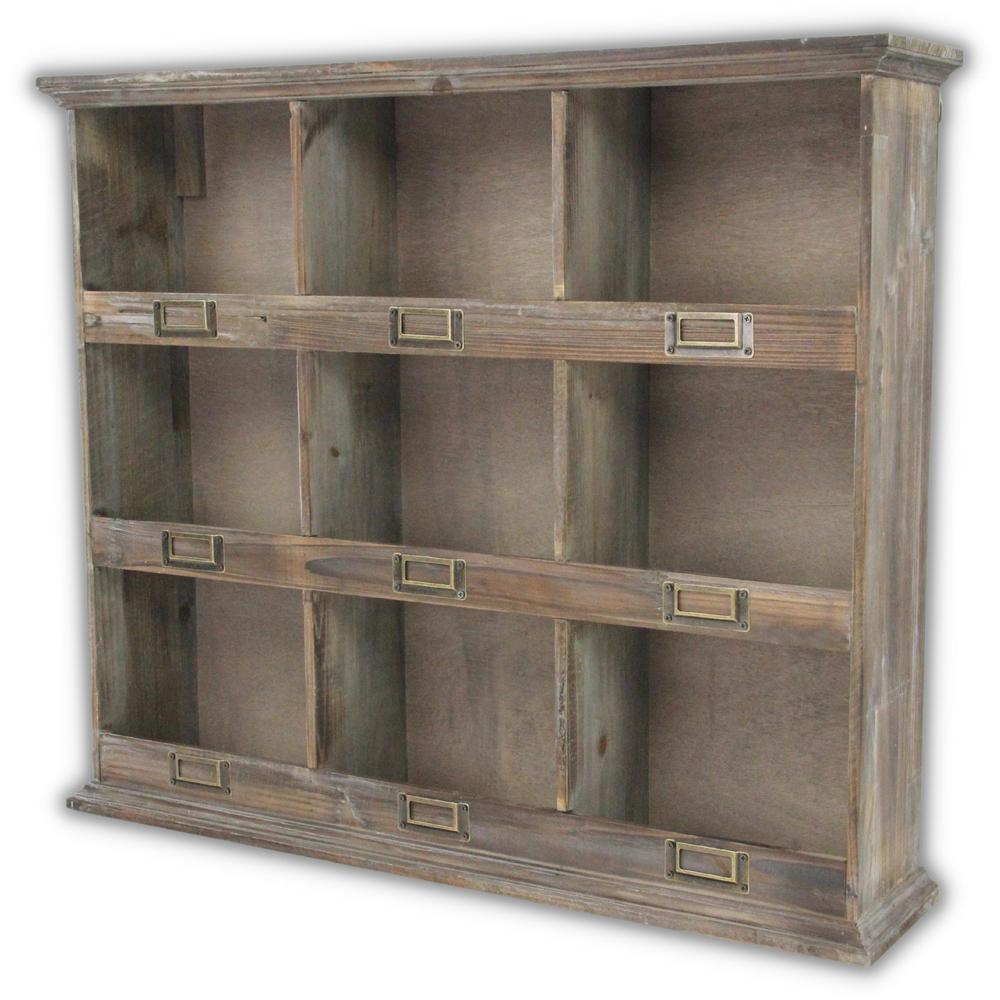 Wooden Wall Storage Shelf with 9 Cubbies. Picture 3