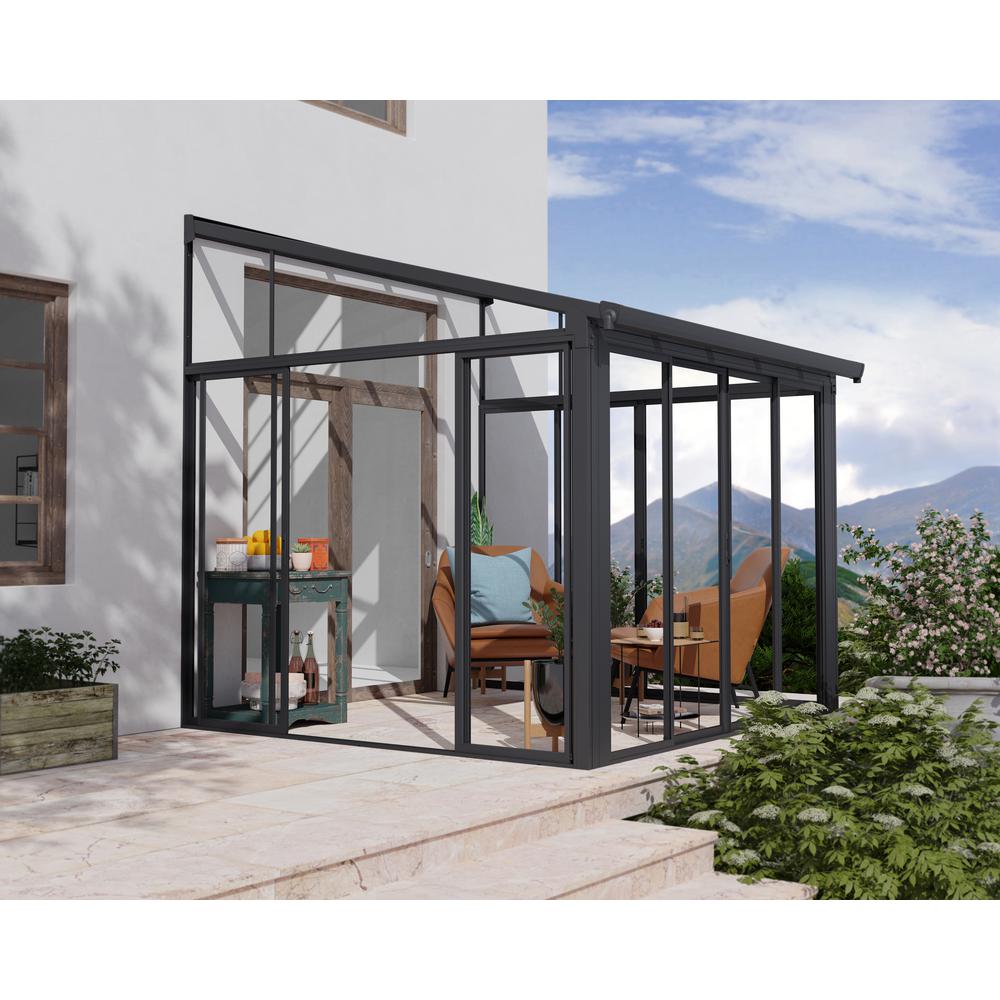 SanRemo 10' x 10' Patio Enclosure - Gray/Clear with Screen Doors (6). Picture 11