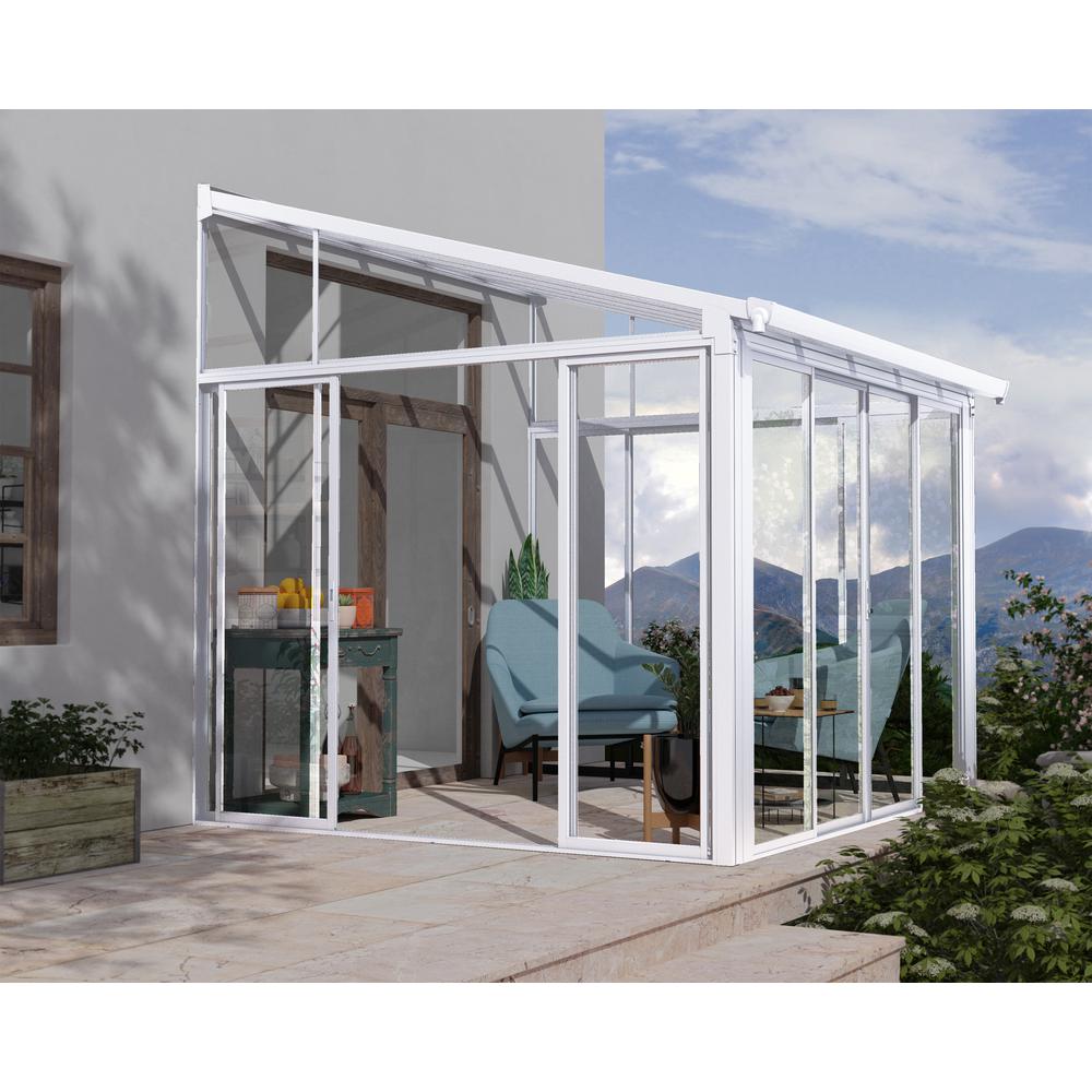 SanRemo 10' x 10' Patio Enclosure - White with Screen Doors (6). Picture 7