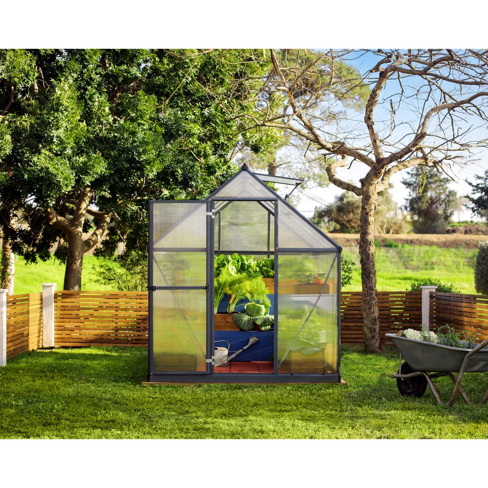 Mythos 6' x 8' Greenhouse - Silver. Picture 50