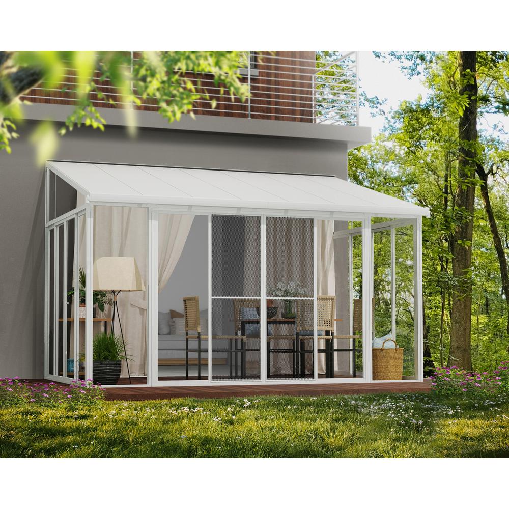 SanRemo 10' x 10' Patio Enclosure - White with Screen Doors (6). Picture 8