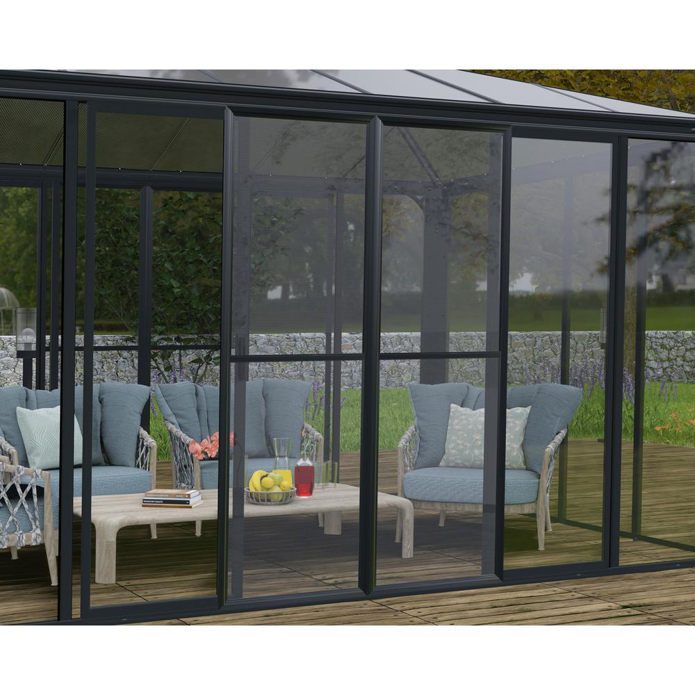 SanRemo 10' x 10' Patio Enclosure - Gray/Clear with Screen Doors (6). Picture 6