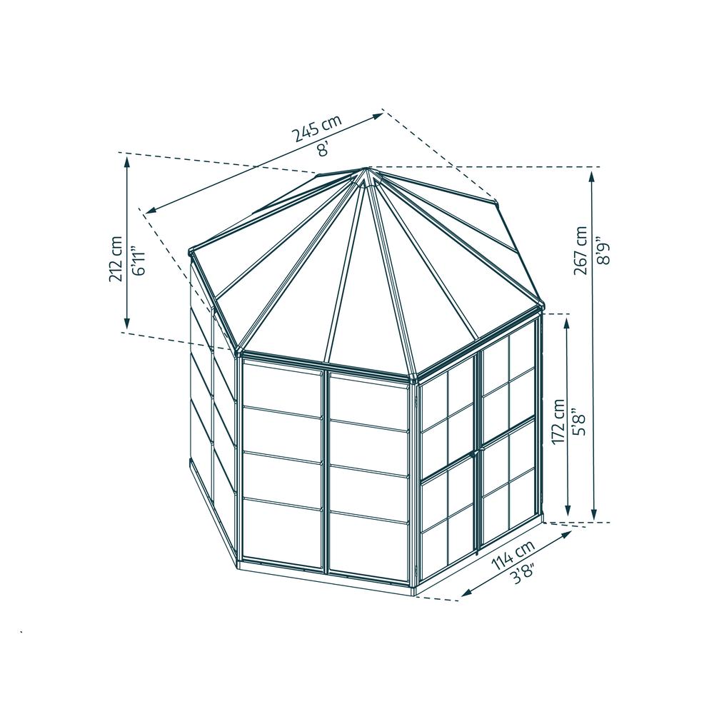 Oasis Hex 7' x 8' Greenhouse. Picture 22