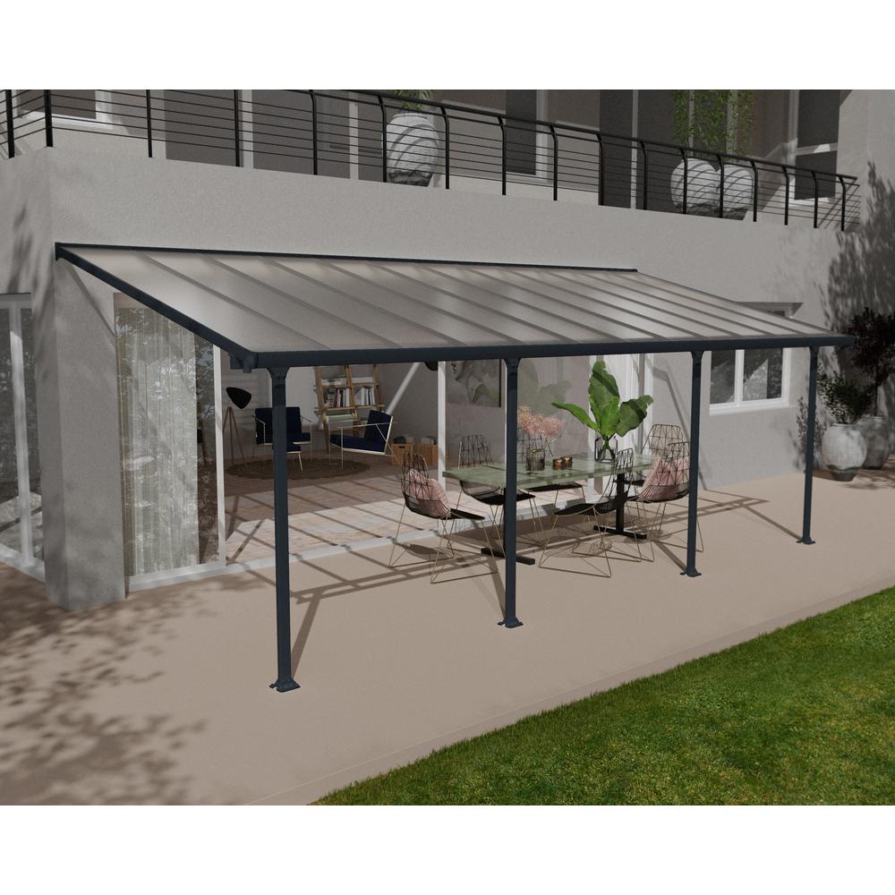 Feria 10' x 24' Patio Cover - Gray/Clear. Picture 14