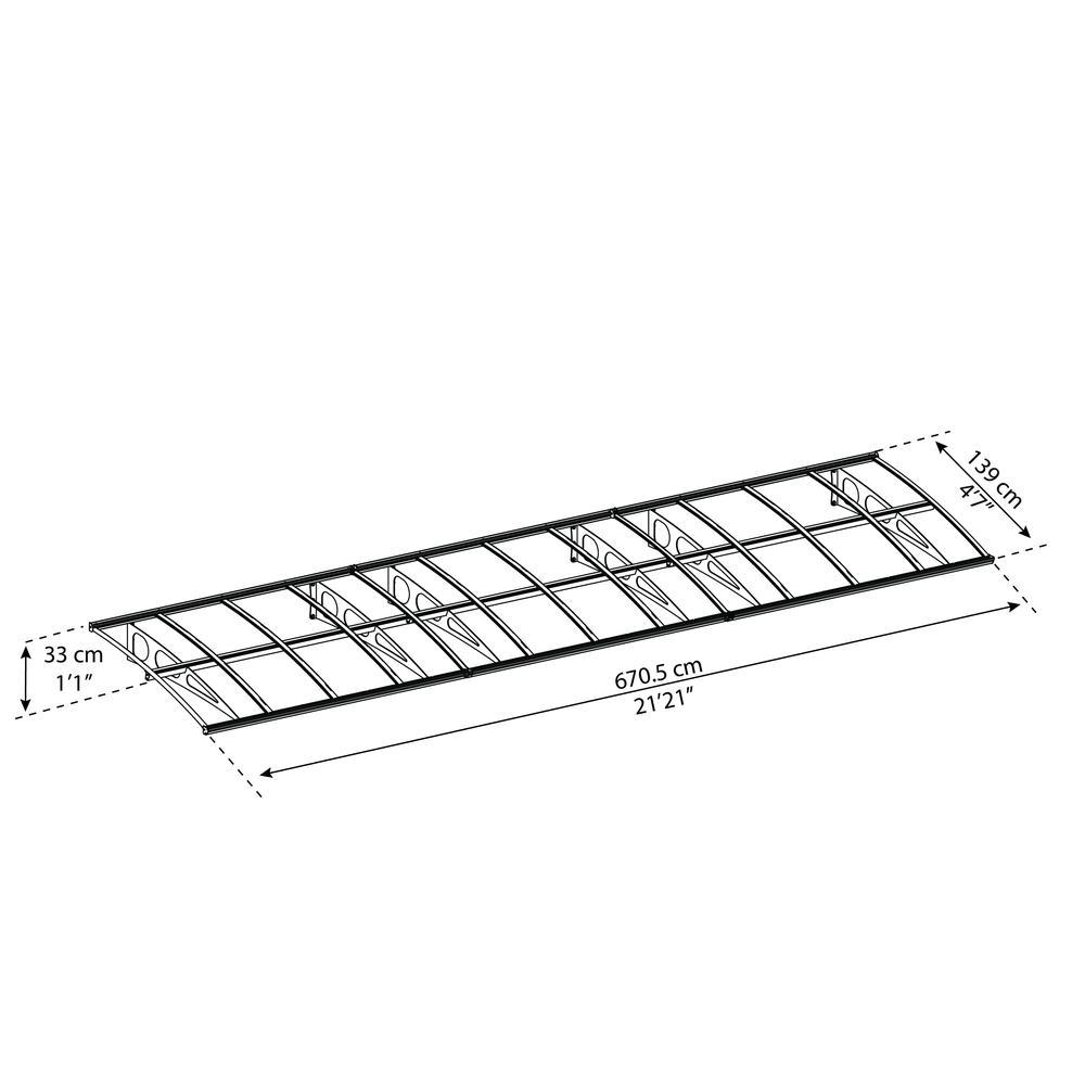 Bordeaux 6690 22' x 4' Awning - White/Clear. Picture 2