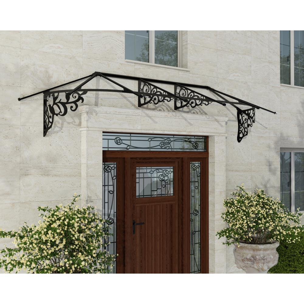 Lily 3154 11' x 3' Awning - Black/Clear. Picture 3