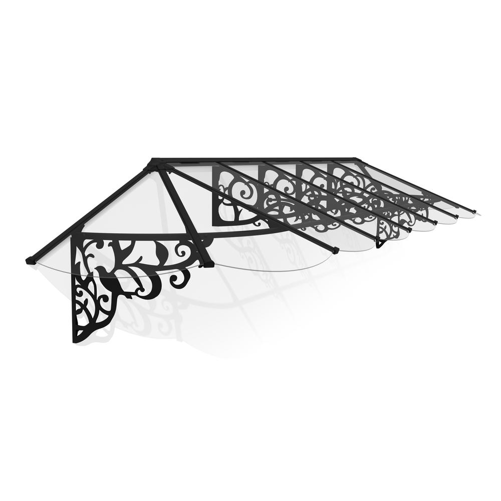 Lily 4178 14' x 3' Awning - Black/Clear. Picture 1