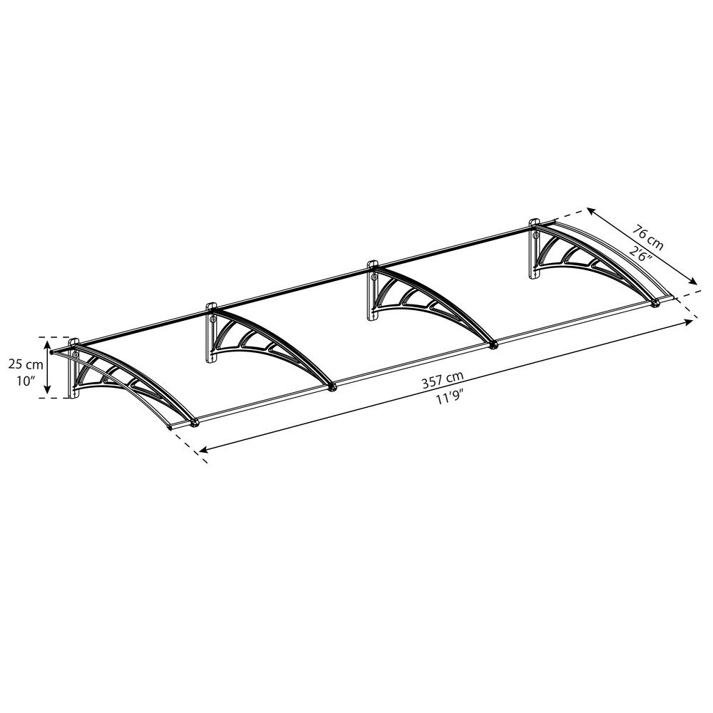 Neo 3540 12' x 3' Awning - Gray/Clear. Picture 2