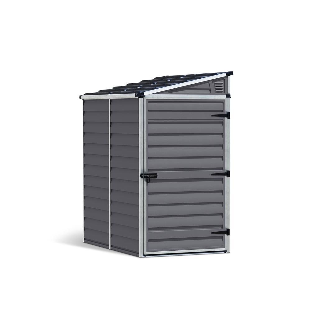 SkyLight 4' x 6' Lean-To Shed - Gray. Picture 1