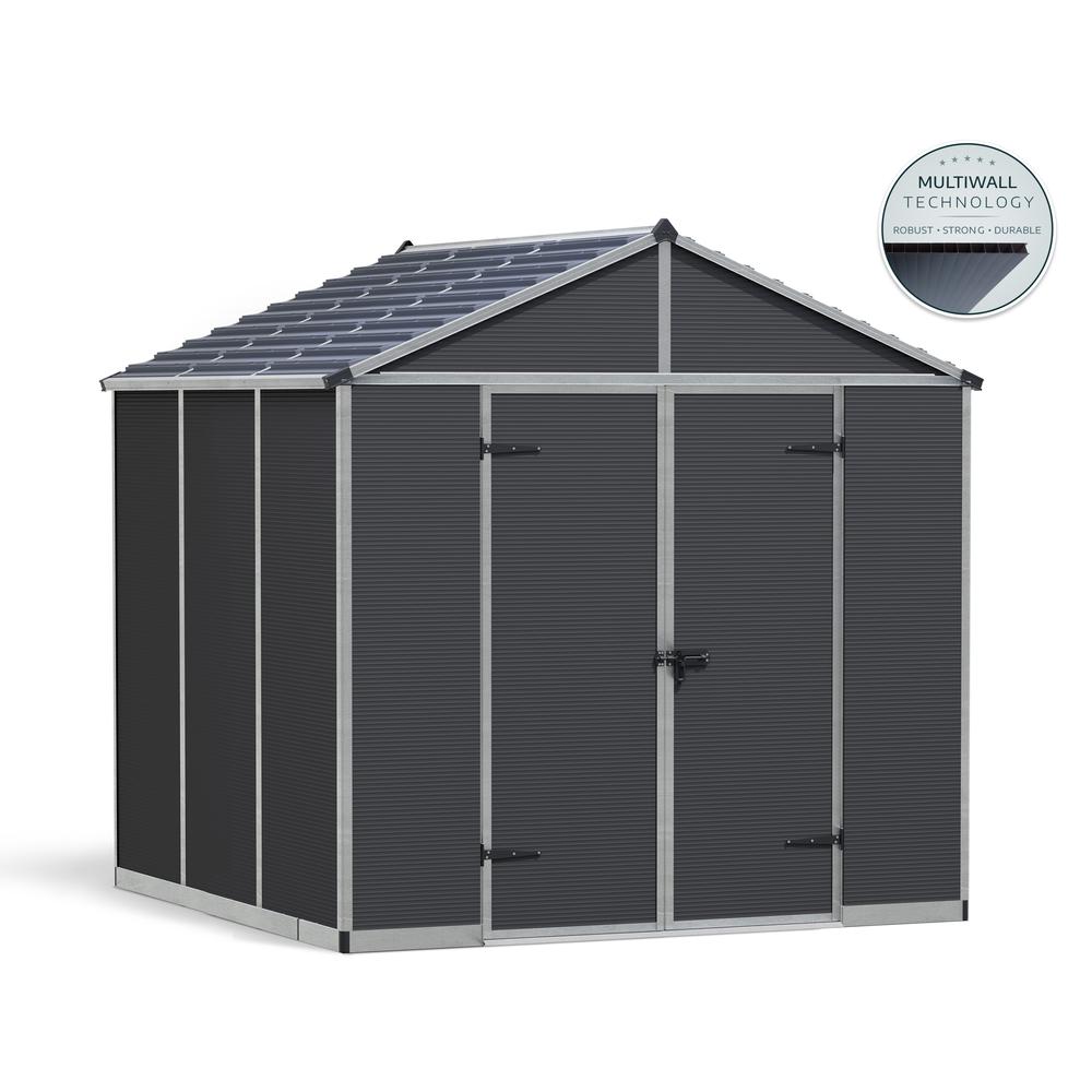 Rubicon 8' x 8' Shed - Gray. Picture 1
