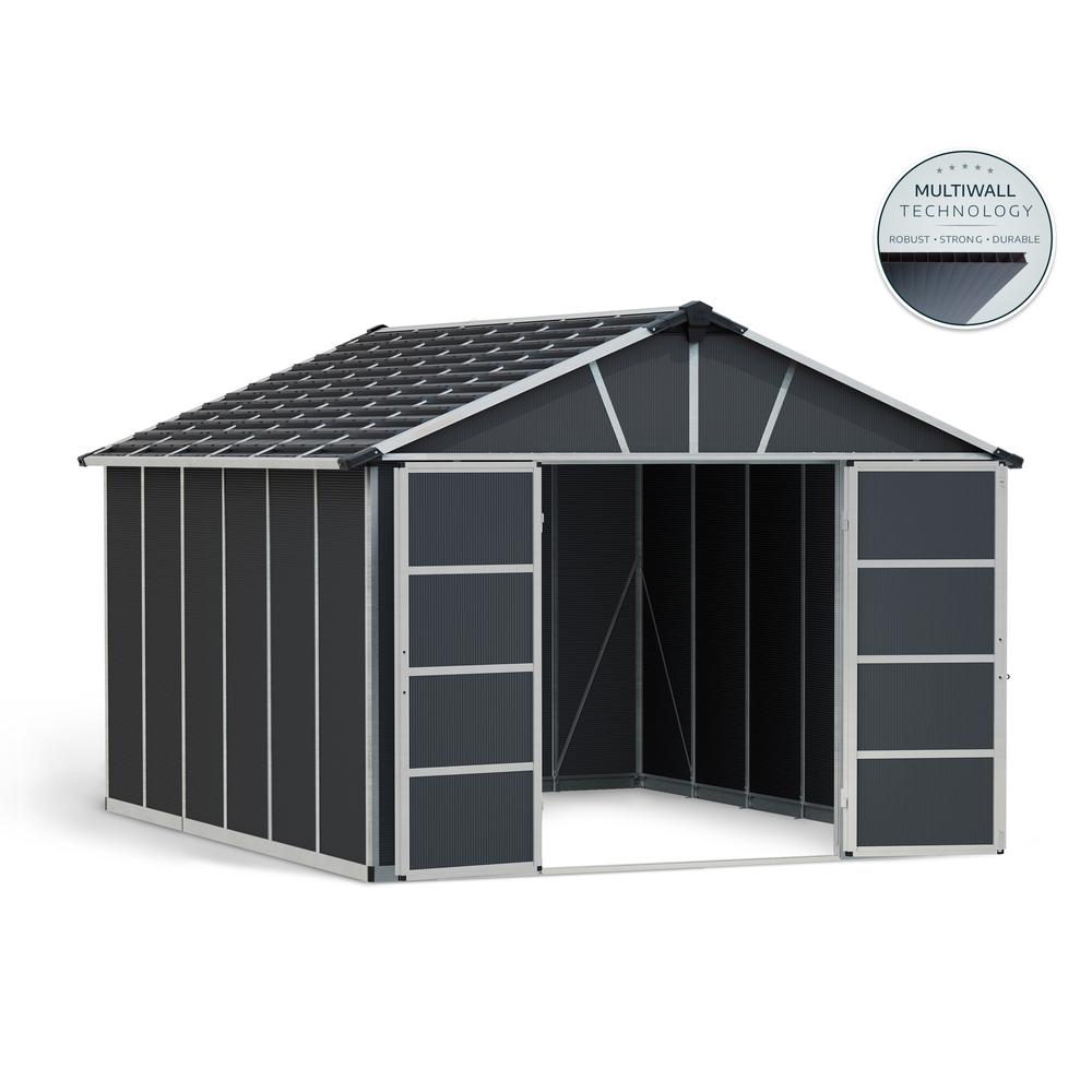 Yukon S 11' x 13' Shed - Gray. Picture 1