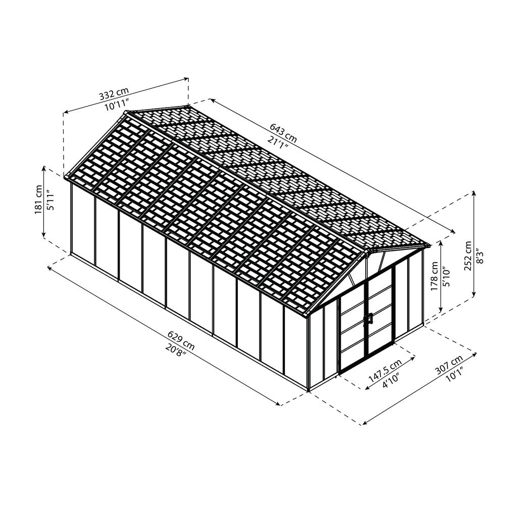 Yukon S 11' x 21' Shed - Gray. Picture 7