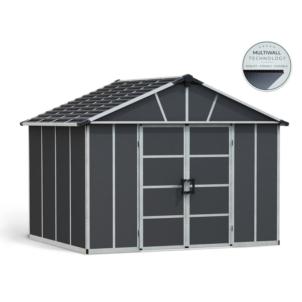 Yukon S 11' x 9' Shed - Gray. Picture 1