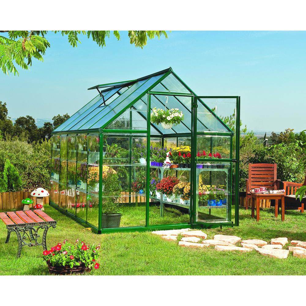 Hybrid 6' x 10' Greenhouse - Green. Picture 5