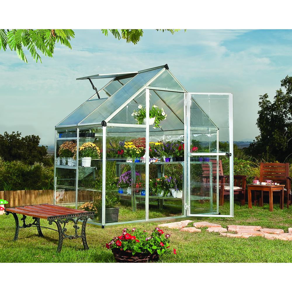 Hybrid 6' x 4' Greenhouse - Silver. Picture 11
