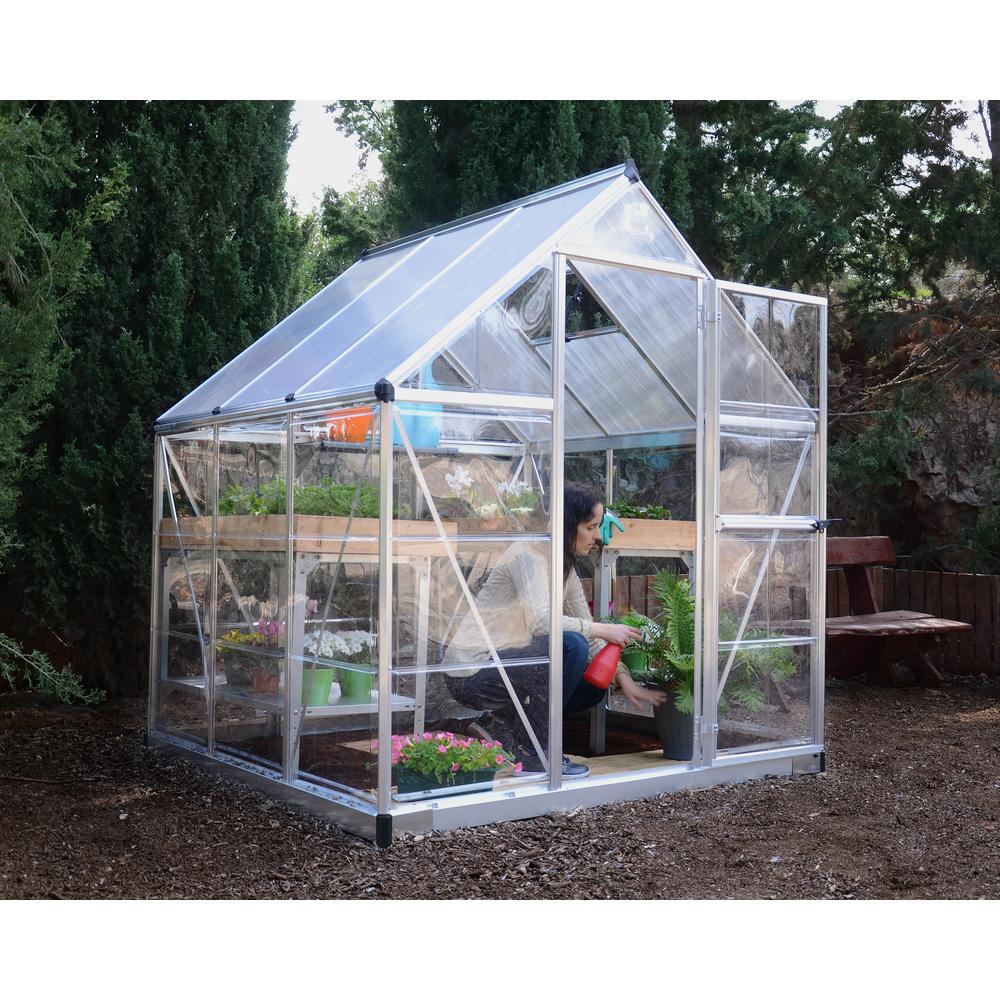 Hybrid 6' x 6' Greenhouse - Silver. Picture 6