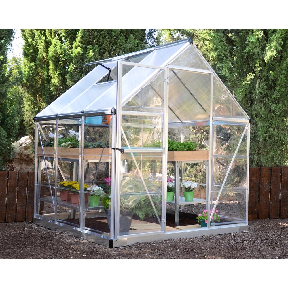 Hybrid 6' x 6' Greenhouse - Silver. Picture 10